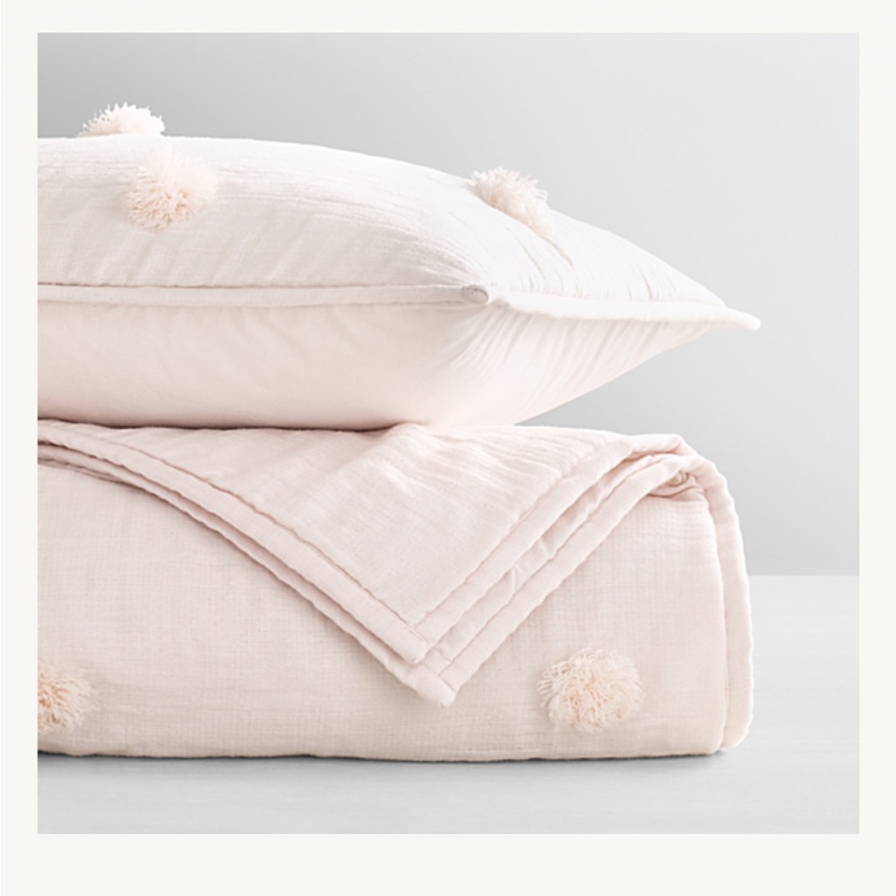 RH Baby & Child Washed Cotton Pom-Pom Boudoir Sham in Posy